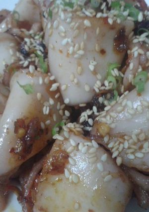 Hình của món Mực rim tương ớt.