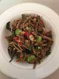 Daging suwir pedas + pete simple