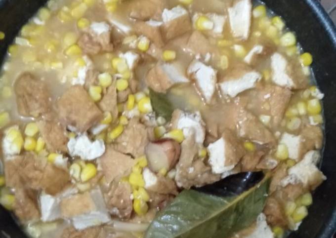 Langkah Mudah untuk Menyiapkan Tahu masak jagung manis saos tiram yang Enak Banget