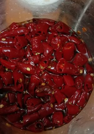 A picture of Red chilli Pickle.