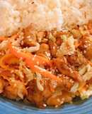 Mongolian Chicken Veggie Rice Toppings
