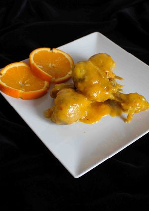 Una foto de Muslos de pollo a la naranja