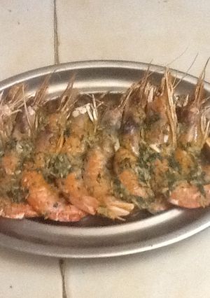 Una foto de Gambones al horno