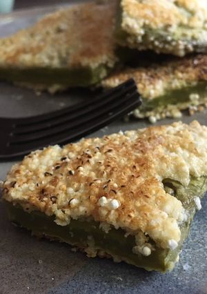 Una foto de Nopales asados capeados en amaranto