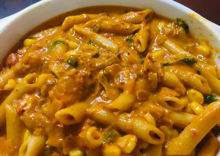 Recipe of Appetizing Pink sauce pasta