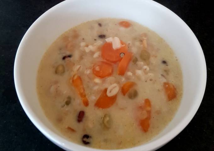 Recipe of Any-night-of-the-week My Mixed Broth Creamed Veggie Soup. ☺
