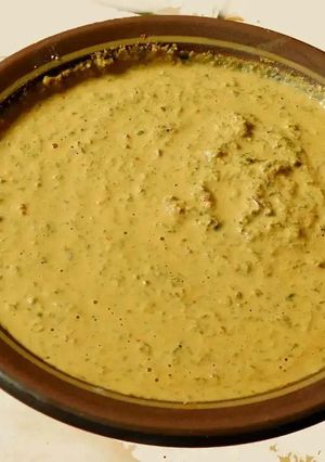 A picture of Curry leaf chutney (Kariveppilai thuvaiyal in tamil).