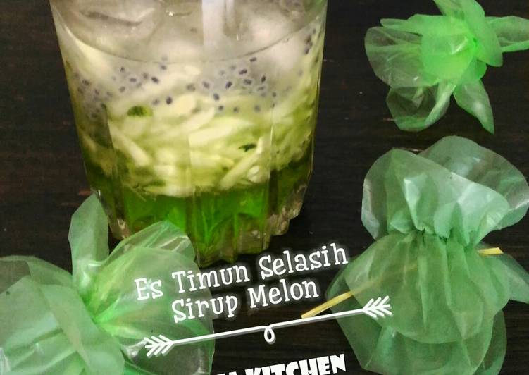 Resep Es Timun Selasih sirup Melon, Lezat Sekali