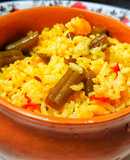 Simple String beans rice bath