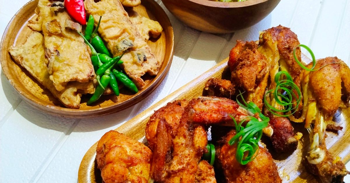 Set Menu Ultah:Jumping Chicken (Ayam Goreng Rempah),Tumis Labu Siam,Wortel,Tempe, Tempe Goreng Kriuk