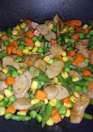 Foto resep Tumis sayur baso bumbu kari