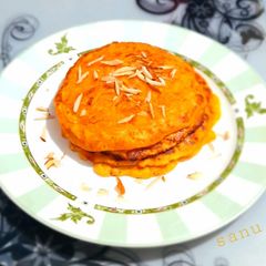 A picture of Eggless Carrot and Almond Pancakes.