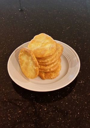 A picture of Cloud Bread with Romano Cheese and Garlic Pepper.