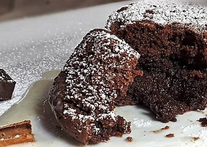 Il modo più semplice a Fai Veloce Flan di castagne e cioccolato cuore caldo