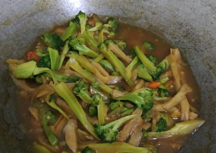 Diet Jamur Saos Tiram with Brokoli #5resepterbaruku