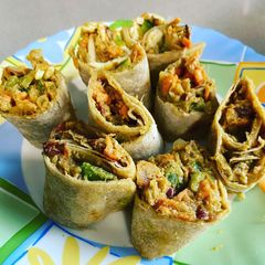A picture of Leftover rajma in pinwheel form.