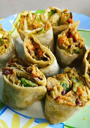 A picture of Leftover rajma in pinwheel form.