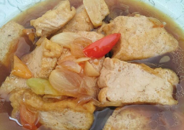 Semur tahu pedas manis ala Uni Ria