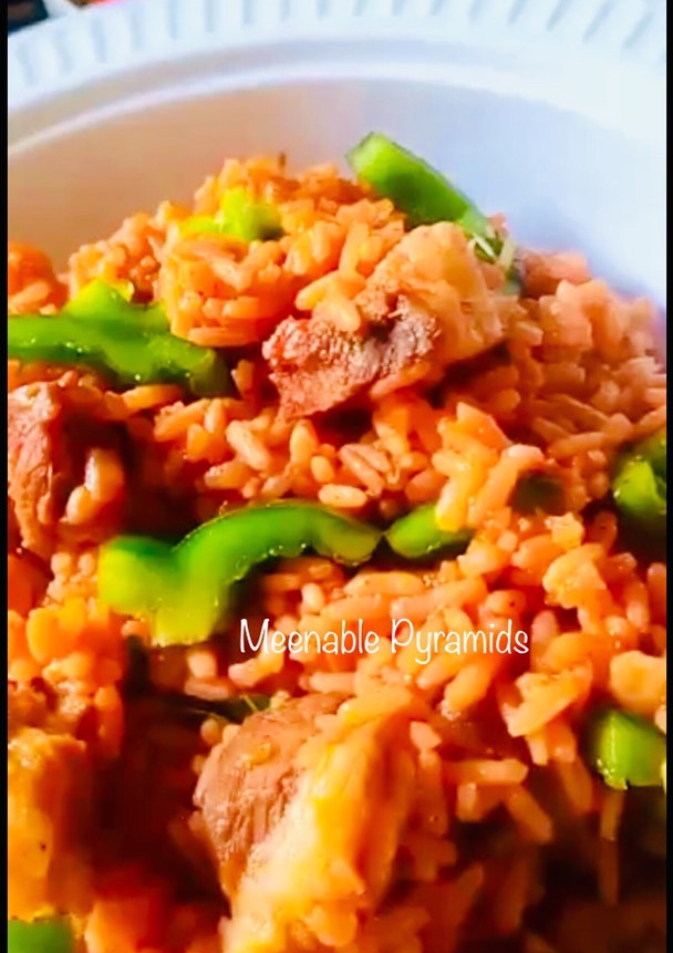 A picture of Asun jollof.