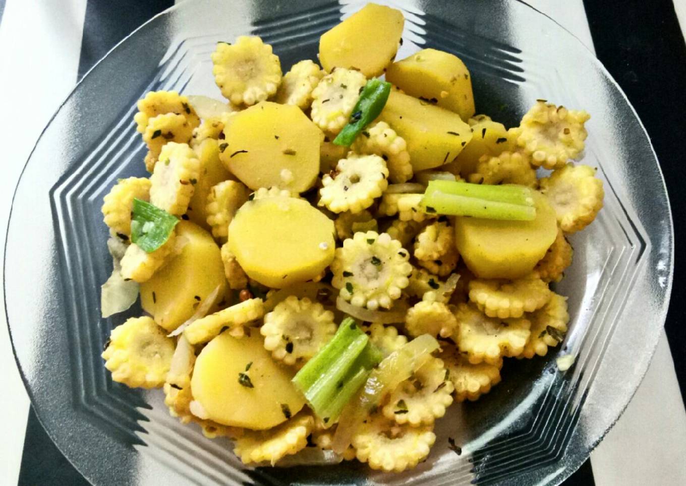 Resep Tumis jagung muda dan kentang bumbu Italy, Sempurna