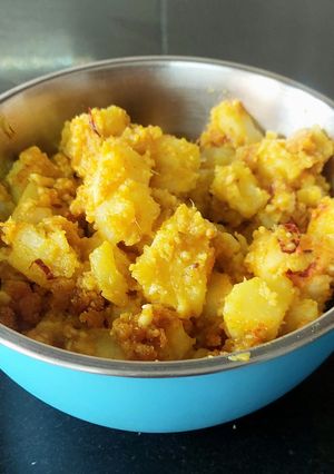 A picture of BATATA ni SUKI BHAJI (Potatoes DRY SABJI) for Fasting.