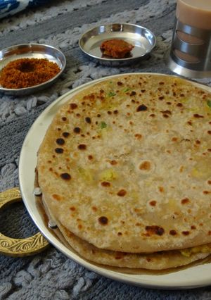 A picture of Sweet Corn and Cheese Paratha/Parata.
