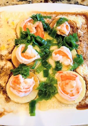 Hình của món Đậu hũ hấp tôm (Steamed Tofu with Shrimp).
