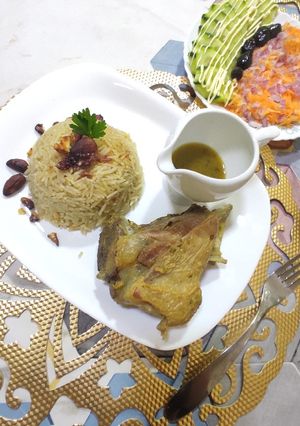صورة لوصفة لحم فلاكوكوت مع الأرز المنكه