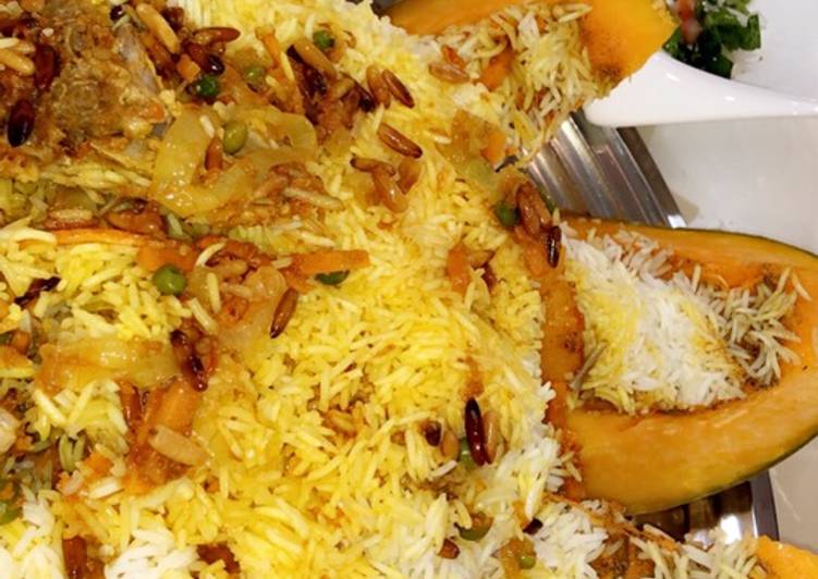 اليقطين محشي بالرز يميييي