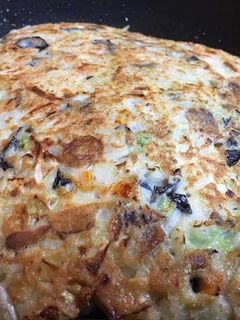 簡易型大阪燒 /蔬菜燒(蛋素-清冰箱料理) 的食譜成品照片
