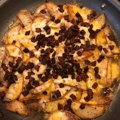 A picture of Kentucky Inspired Fried Taters with Cheese and Bacon.