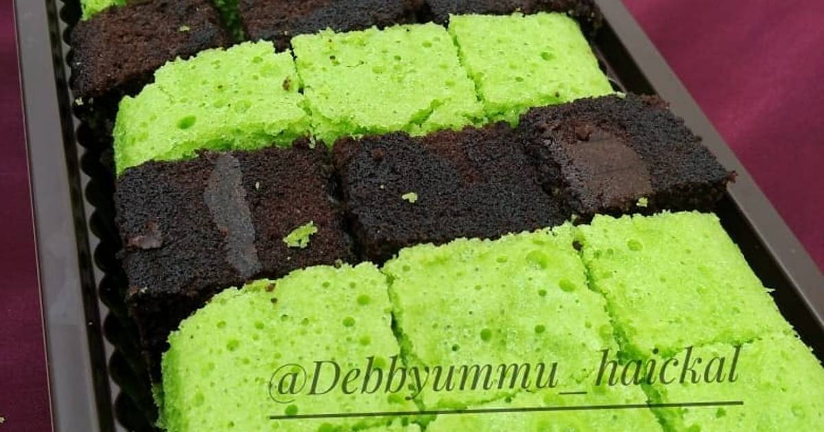 Resep Brownies kukus lapis Pandan oleh Debby debora lubis Cookpad