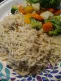 Poached Pollock and Pasta Parmesan