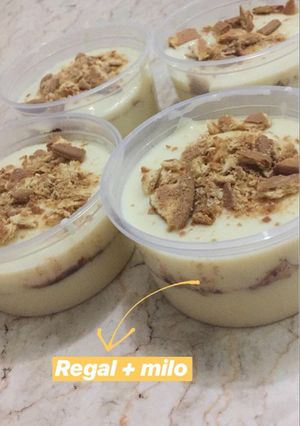 Foto resep Puding custard milo