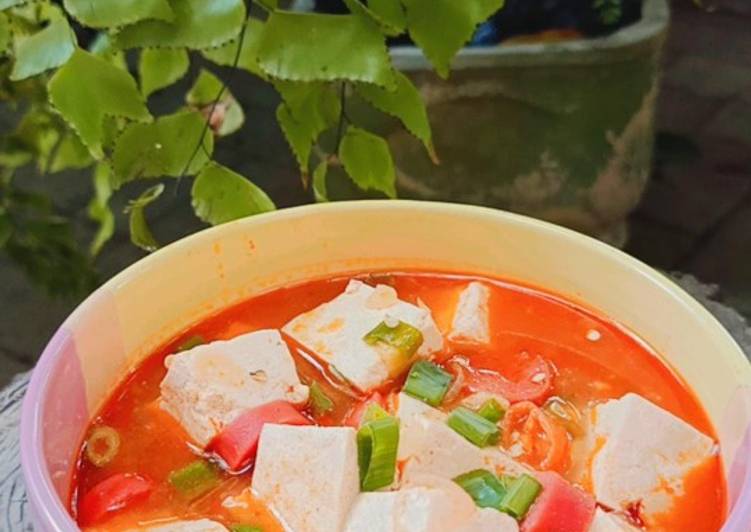 Resep Spicy Tomato Tofu Soup, Enak Banget