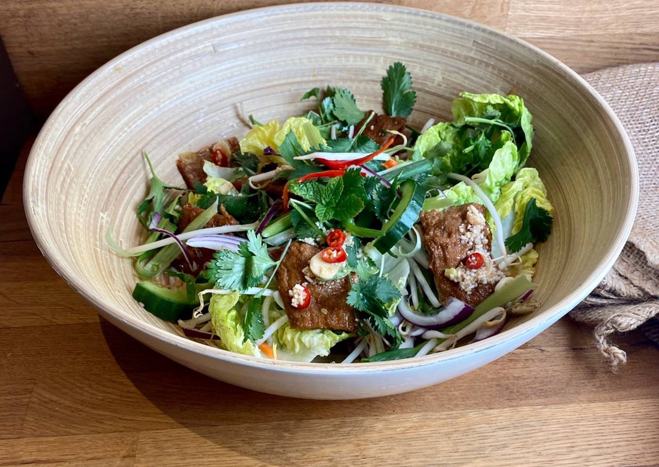 Tofu and Thai Herb Waterfall Salad ðŸŒ±