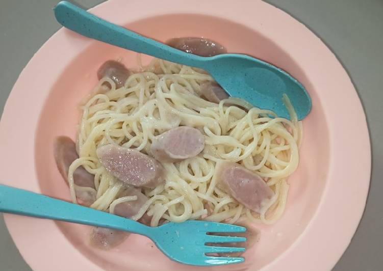 Bagaimana Menyiapkan Spaghetti carbonara anak 2Y, Bikin Ngiler