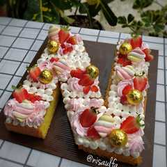 A picture of Letter Cake (Vanilla Sponge Cake).