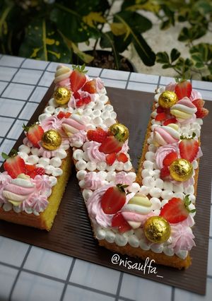 Foto resep Letter Cake (Vanilla Sponge Cake)