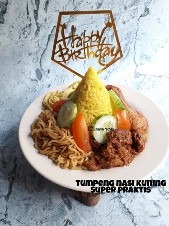 Cara Mudah Membikin Resep  Tumpeng nasi kuning super praktis yang Bikin Ngiler, Bikin Ketagihan
