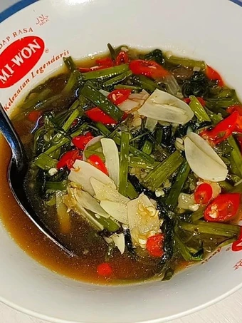 Cara Mudah Membuat Resep Cah kangkung ebi saos tiram yang Bikin Ngiler Anti Ribet, Menggugah Selera