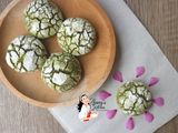 Matcha Crinkle Cookies (Cookies Retak)