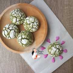 รูปของ Matcha Crinkle Cookies (Cookies Retak)