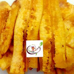 A picture of Halfdone plantain chips.