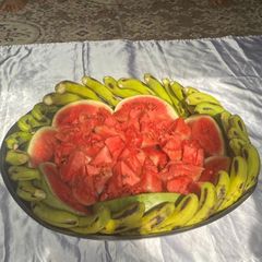 A picture of Banana and watermelon.