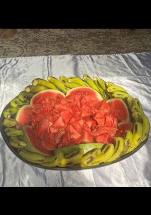 A picture of Banana and watermelon.