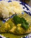 Pollo en salsa de cilantro y limón