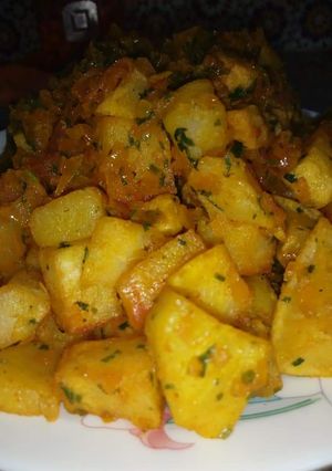 صورة لوصفة بطاطا مقلية بالشرمولة 😋😋😋😋