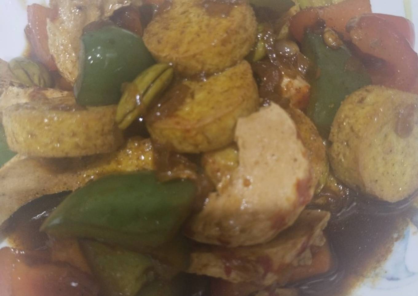 Udang kecap paprika (vege)