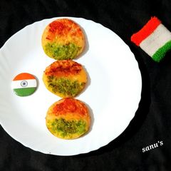 Tricolour Uttapam A picture of Tricolour Uttapam.